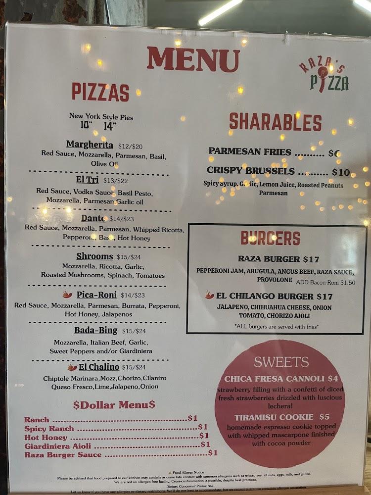 Raza's Pizza Menu image 3
